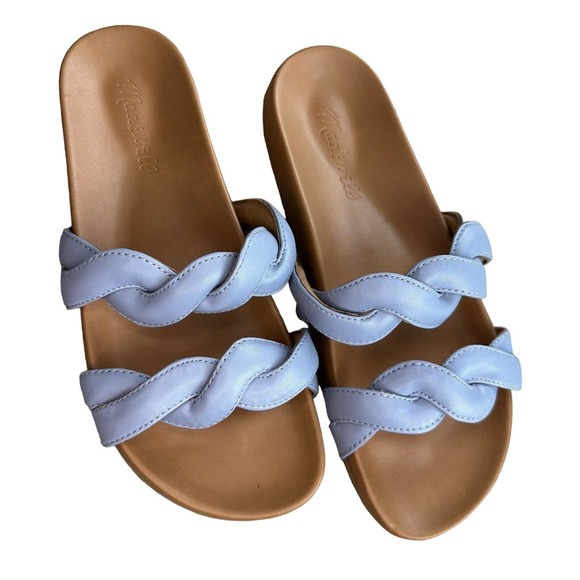 Madewell Shoes - NWOB Madewell The Walker Slide-on Leather Sandal Serene Blue Size 7.5 ND961
